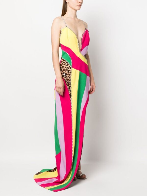 Philipp Plein rainbow-patchwork long dress - Image 3