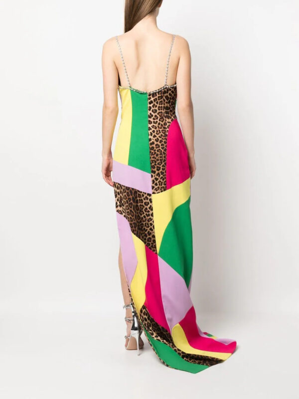 Philipp Plein  rainbow-patchwork long dress - Image 4