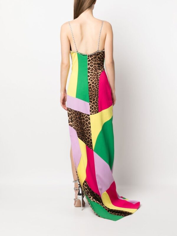 Philipp Plein rainbow-patchwork long dress - Image 4