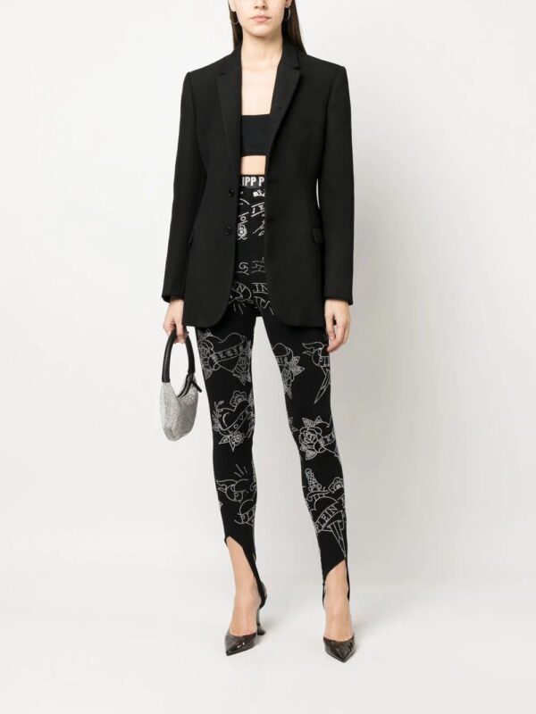 Philipp Plein  Love-print stirrup leggings - Image 2