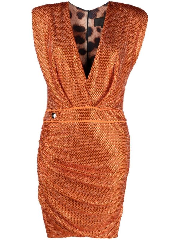 Philipp Plein rhinestone fitted dress