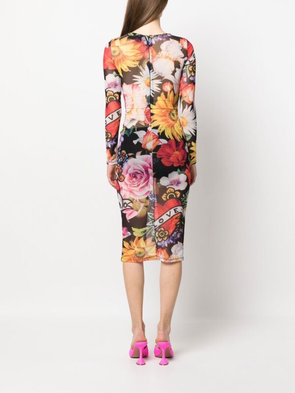 Philipp Plein Love Flowers midi dress - Image 4