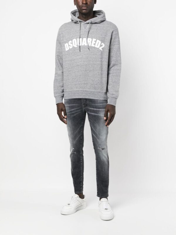 Dsquared2  drawstring logo-print hoodie - Image 2