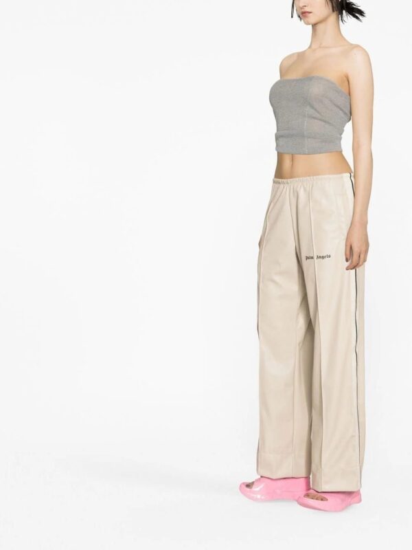 Palm Angels  faux-leather wide-leg track pants - Image 3