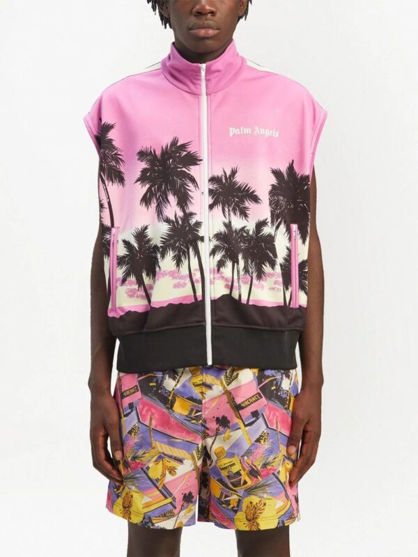 Palm Angels  sunset-print striped track gilet - Image 3