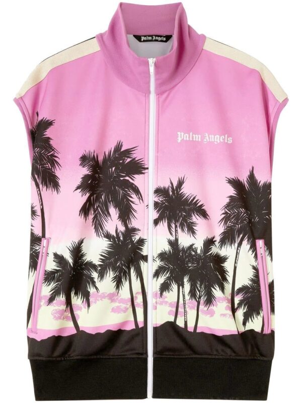 Palm Angels  sunset-print striped track gilet