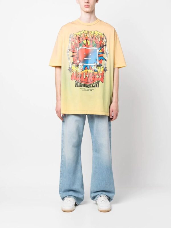 Acne Studios  graphic-print stretch-cotton T-shirt - Image 2