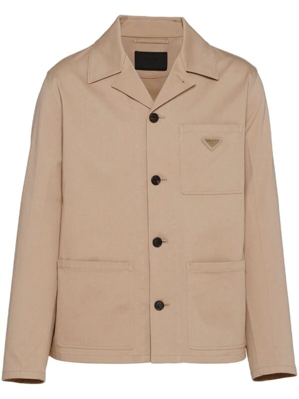 Prada  logo-plaque gabardine jacket