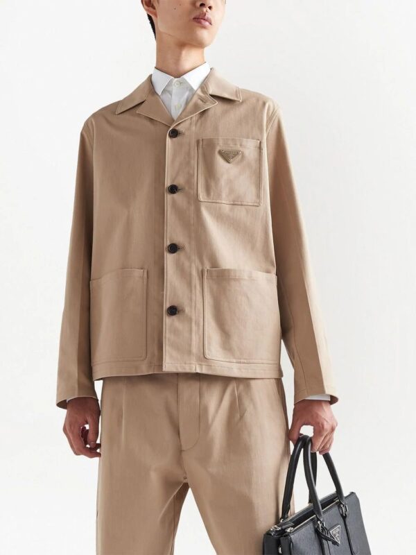 Prada  logo-plaque gabardine jacket - Image 3