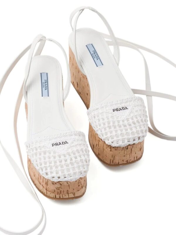 Prada  raffia wedge sandals - Image 4