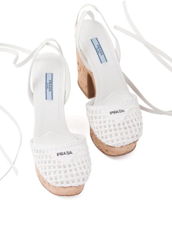Prada raffia wedge sandals - Image 4
