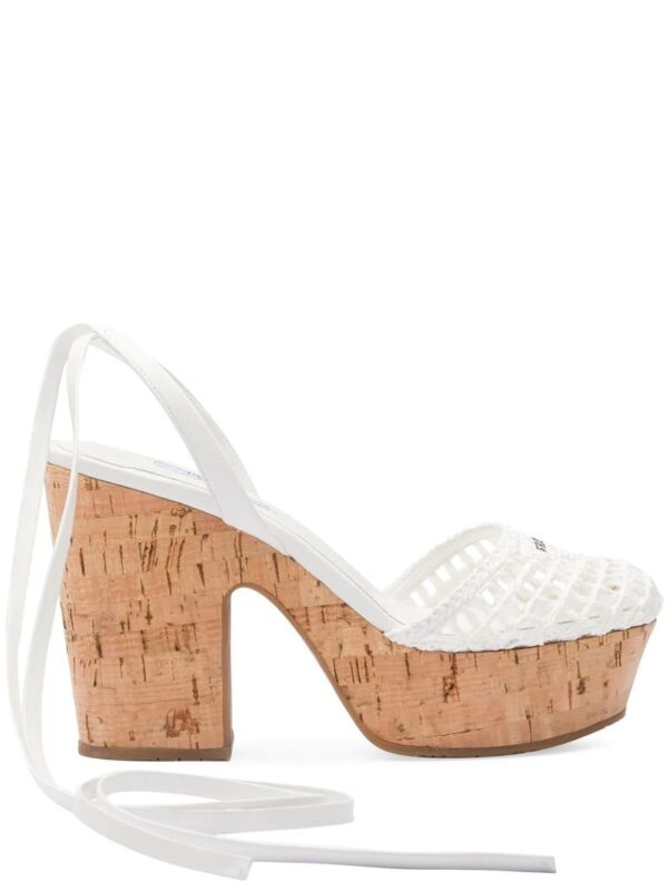 Prada raffia wedge sandals