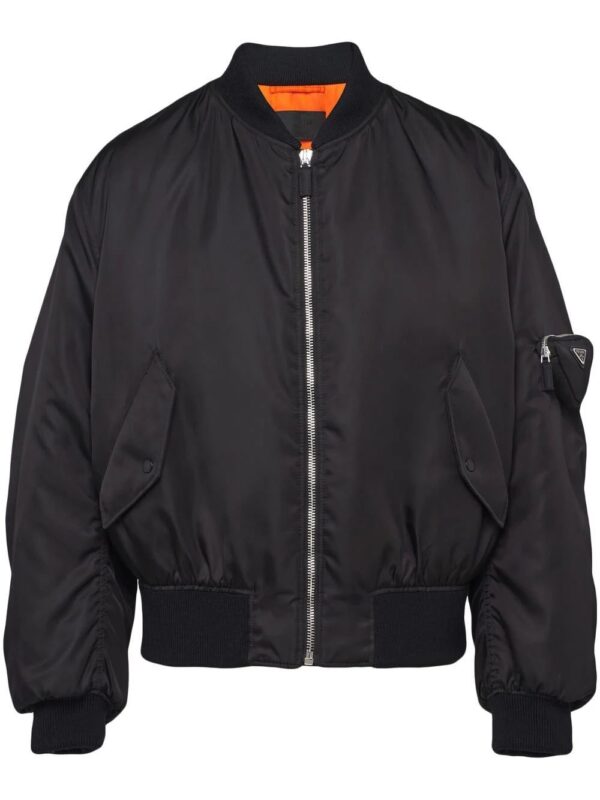 Prada  logo plaque bomber jacket