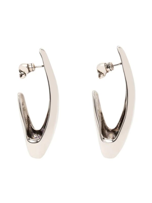 Alexander McQueen  skull fastening polished-finish earrings - Image 3
