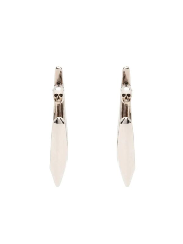 Alexander McQueen  skull fastening polished-finish earrings - Image 4