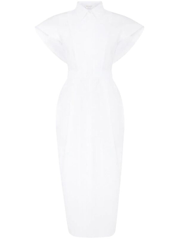 Alexander McQueen  collared short-sleeved midi dress