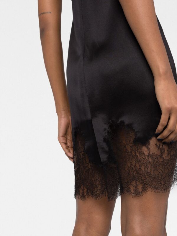 Saint Laurent lace-trim satin minidress - Image 5