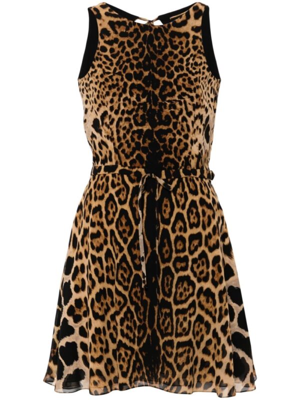 Saint Laurent leopard-print silk mini dress
