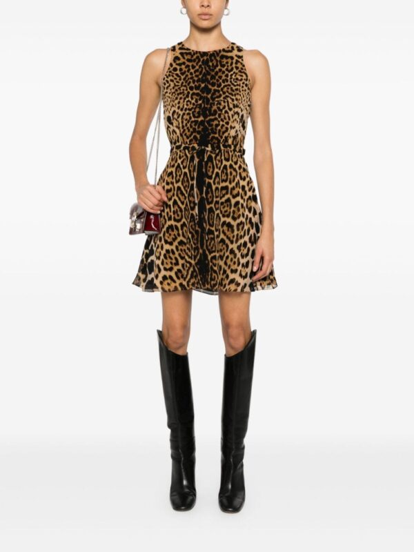 Saint Laurent leopard-print silk mini dress - Image 2