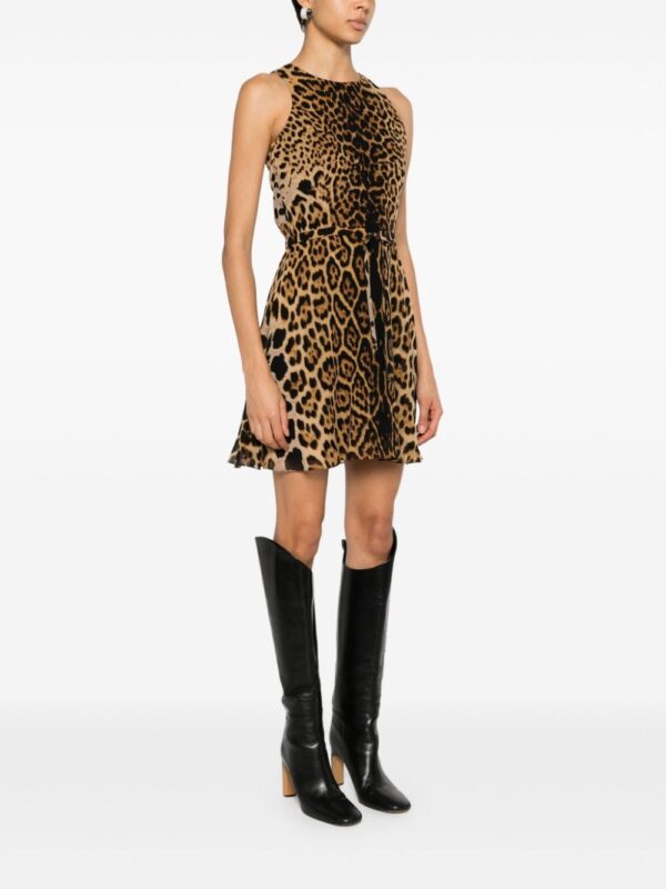 Saint Laurent leopard-print silk mini dress - Image 4