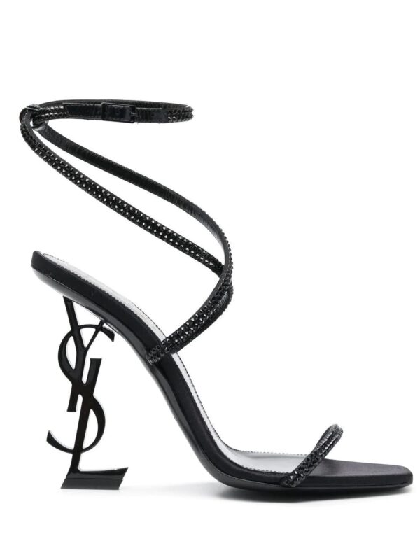 Saint Laurent  Black Opyum Strap Detail Sandals