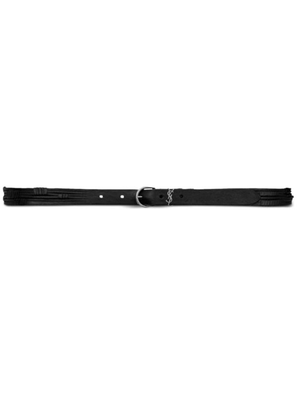 Louis Vuitton Cassandre logo-plaque leather belt