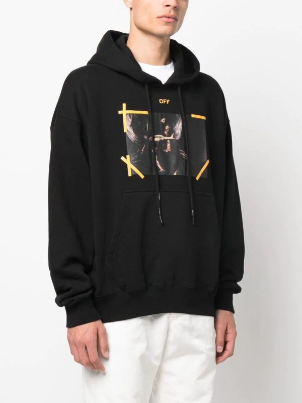 Off-White  Arrows Caravaggio print hoodie - Image 3