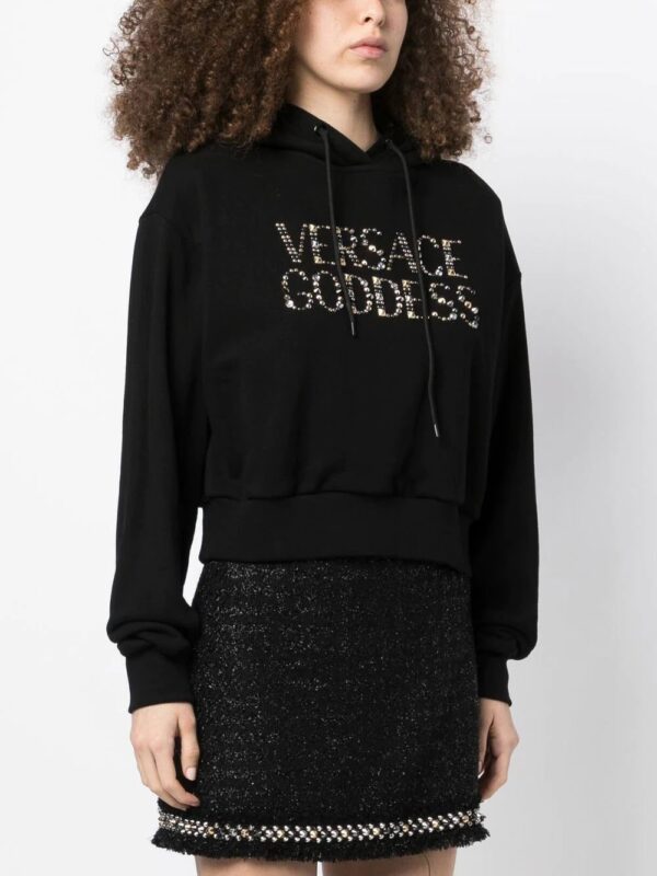 Versace  gem-embellishment logo hoodie - Image 3
