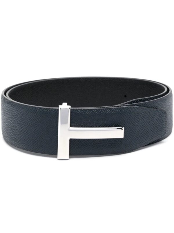 TOM FORD  T logo-buckle leather belt
