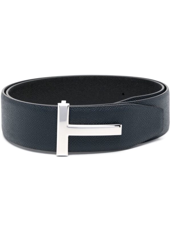 Louis Vuitton T logo-buckle leather belt