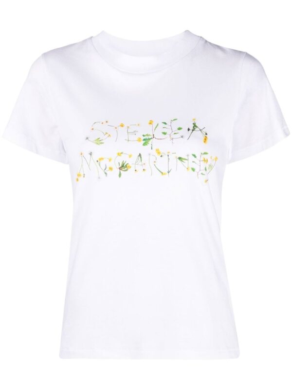 Stella McCartney floral logo-print T-shirt