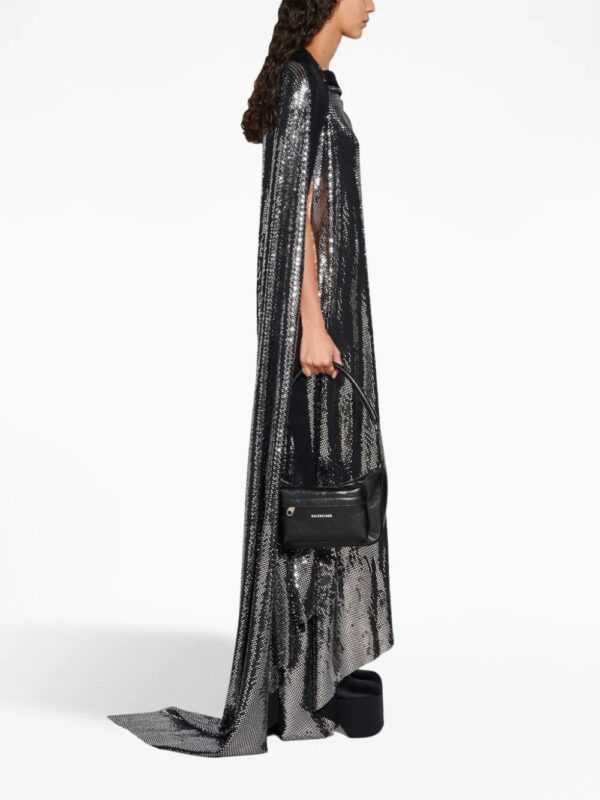 Balenciaga  Minimal metallic-effect gown - Image 3