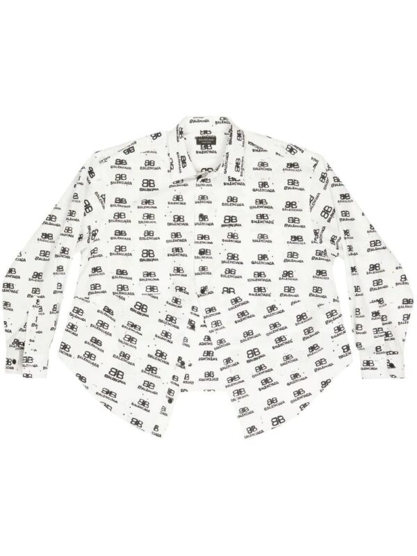 Balenciaga  logo-print long-sleeve shirt