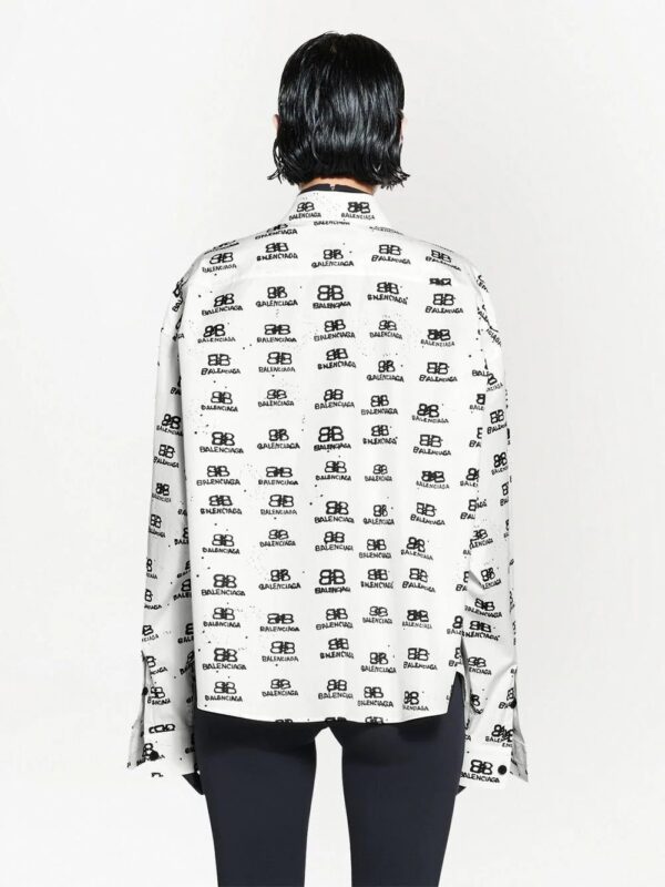 Balenciaga  logo-print long-sleeve shirt - Image 4