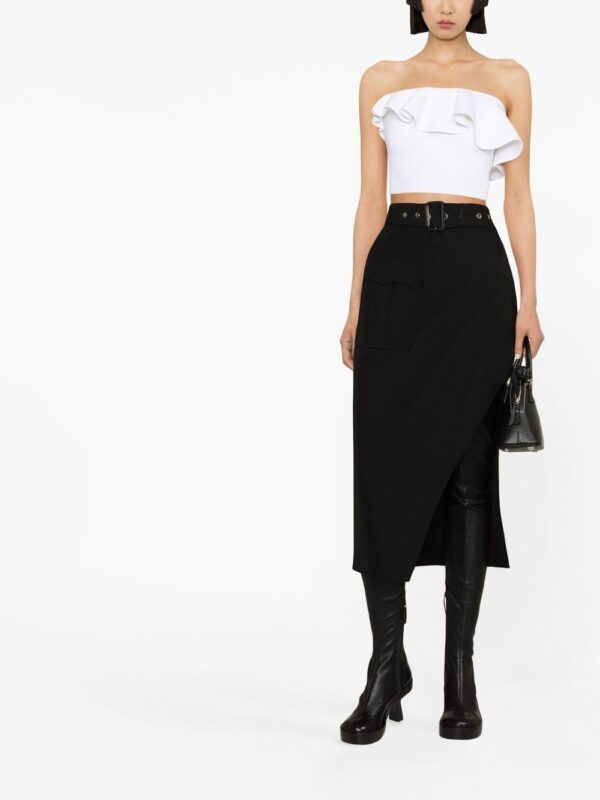 Alexander McQueen  belted-waist mid-length skirt - Image 4