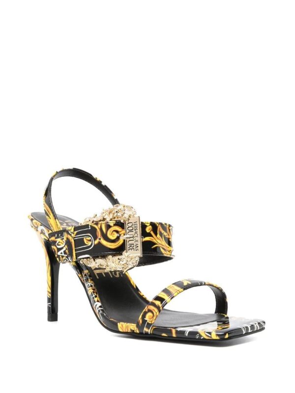 Versace Jeans Couture  baroque-print 90mm square-toe sandals - Image 2