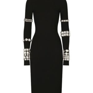 Dolce & Gabbana KIM DOLCE&GABBANA Milano-rib embellished midi dress