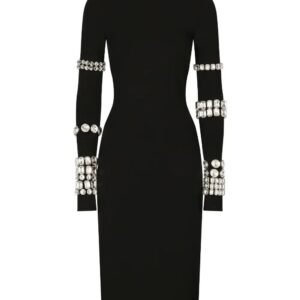 Dolce & Gabbana  x Kim Kardashian embellished stretch-knit midi dress