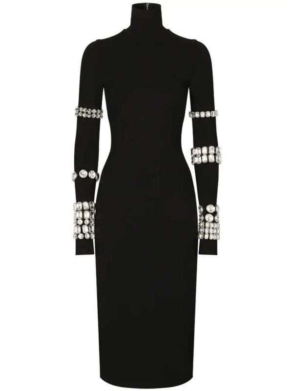 Dolce & Gabbana  x Kim Kardashian embellished stretch-knit midi dress