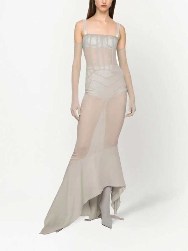 Dolce & Gabbana  KIM DOLCE&GABBANA asymmetric sheer floor-length dress - Image 3