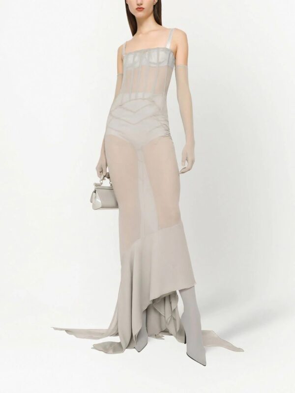 Dolce & Gabbana  KIM DOLCE&GABBANA asymmetric sheer floor-length dress - Image 2