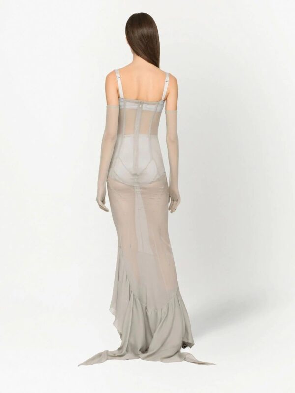 Dolce & Gabbana  KIM DOLCE&GABBANA asymmetric sheer floor-length dress - Image 4