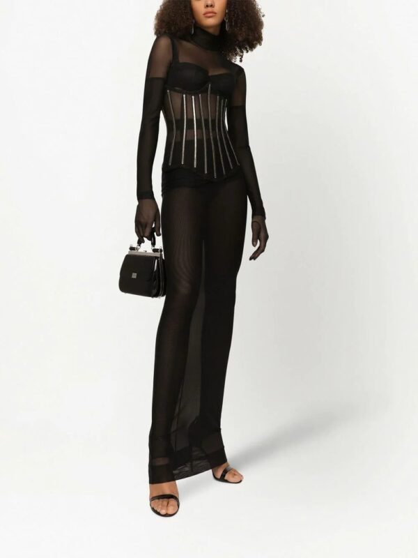 Dolce & Gabbana  KIM DOLCE&GABBANA high-neck sheer floor length dress - Image 2