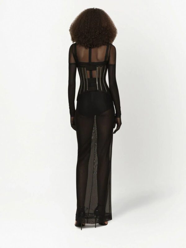 Dolce & Gabbana  KIM DOLCE&GABBANA high-neck sheer floor length dress - Image 4