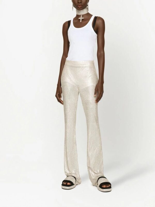 Dolce & Gabbana  KIM DOLCE&GABBANA crystal-embellished mesh trousers - Image 3
