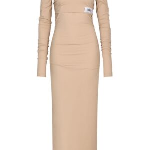 Dolce & Gabbana KIM DOLCE&GABBANA number patch off-shoulder dress