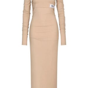 Dolce & Gabbana  KIM DOLCE&GABBANA number patch off-shoulder dress