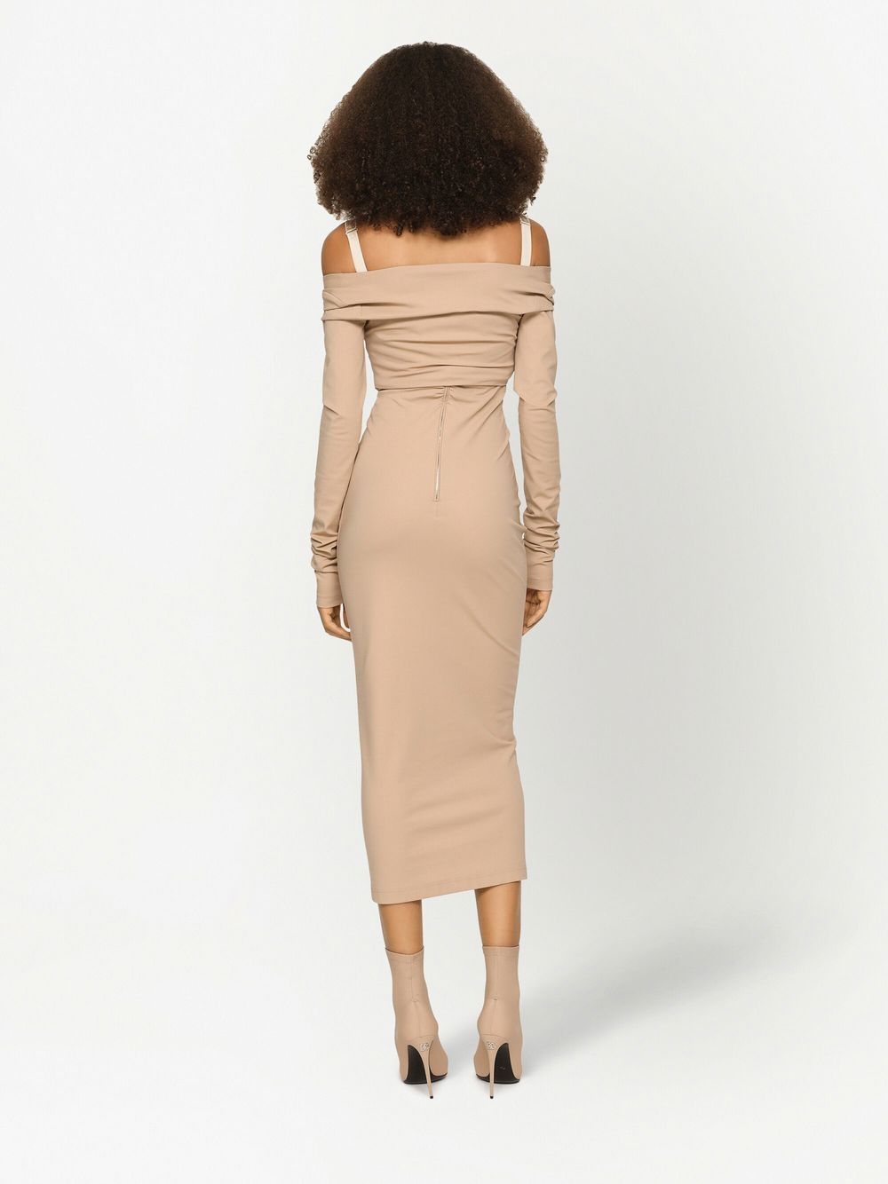 Dolce & Gabbana KIM DOLCE&GABBANA number patch off-shoulder dress - Image 4