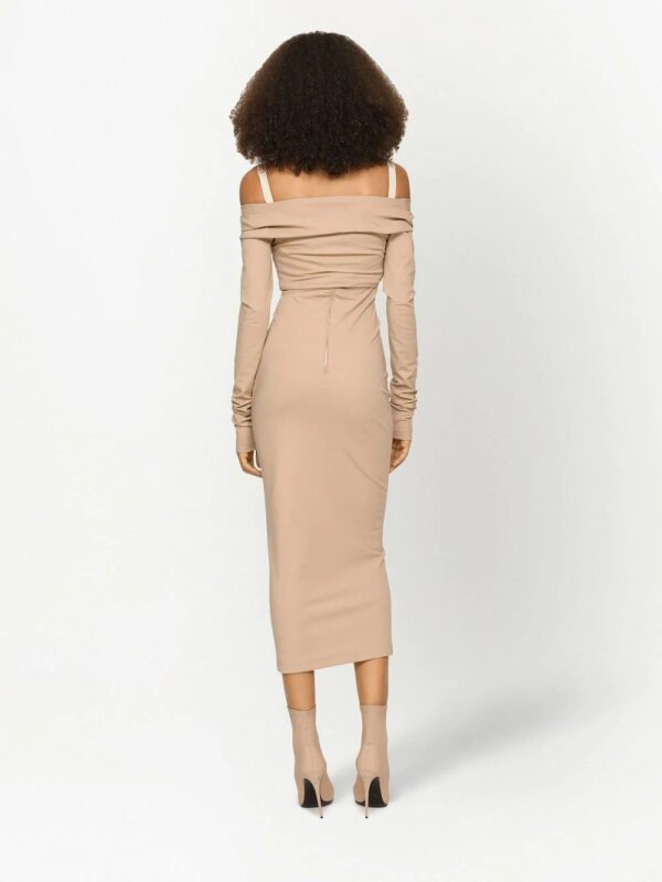 Dolce & Gabbana  KIM DOLCE&GABBANA number patch off-shoulder dress - Image 4