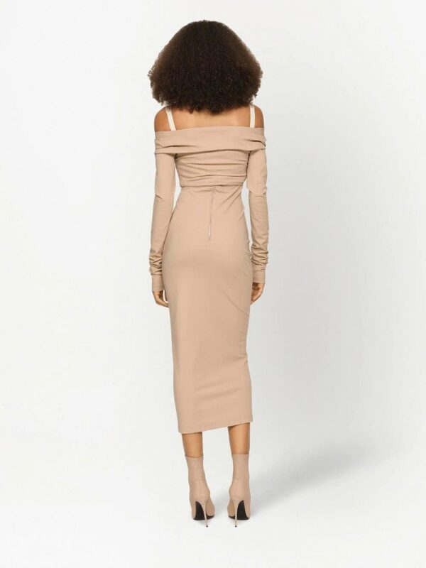 Dolce & Gabbana  KIM DOLCE&GABBANA number patch off-shoulder dress - Image 4